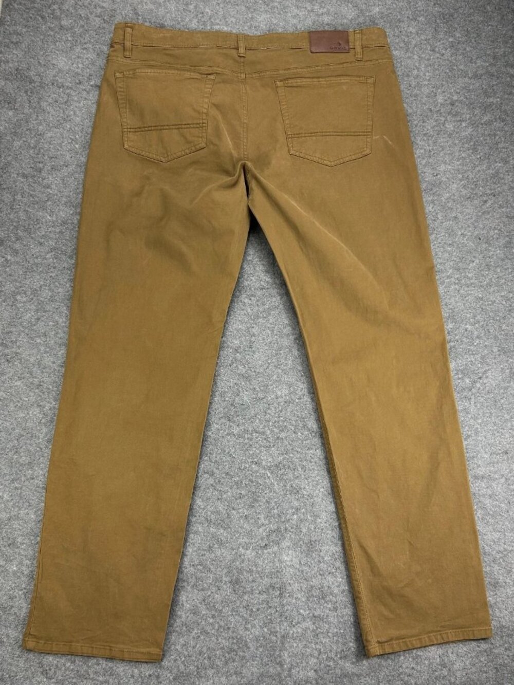 Orvis 1856 5-Pocket Pants Mens 42x32 Brown Twill Stretch Flat Front Straight Leg - Picture 2 of 15